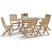 vidaXL Hopfällbara trädgårdsstolar 6 st 48,5x57x90cm massivt akaciaträ