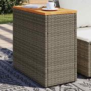 vidaXL Trädgårdsbord med träskiva grå 58x27,5x55 cm konstrotting