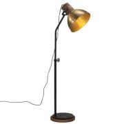 vidaXL Golvlampa 25 W antik mässing 30x30x100-150 cm E27