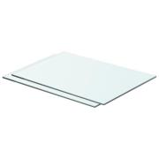 vidaXL Hyllplan 2 st glas genomskinlig 50x30 cm