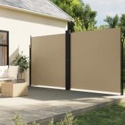 vidaXL Infällbar sidomarkis beige 200x1000 cm