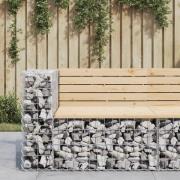 vidaXL Trädgårdsbänk gabion-design 92x71x65,5 cm massiv furu