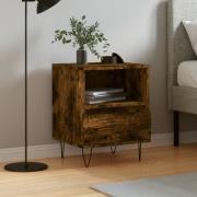 vidaXL Sängbord rökfärgad ek 40x35x50 cm konstruerat trä