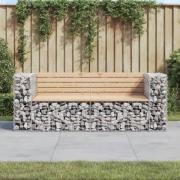 vidaXL Trädgårdsbänk gabiondesign 184x71x65,5 cm massiv furu