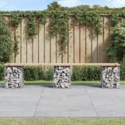 vidaXL Trädgårdsbänk gabion-design 203x31x42 cm massiv furu
