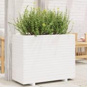 vidaXL Odlingslåda 90x40x72 cm vit massiv furu