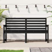 vidaXL Trädgårdsbänk svart 159,5x48x91,5 cm massiv furu