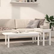 vidaXL Satsbord 2 st vit massiv furu