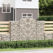 vidaXL Gabion bågformad 200x30x140/160 cm galvaniserat järn