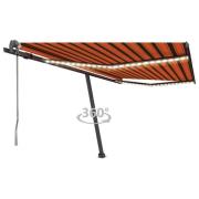 vidaXL Automatisk markis med vindsensor & LED 400x350 cm orange/brun