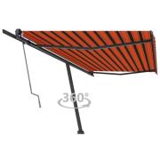 vidaXL Fristående markis automatisk 500x300 cm orange/brun