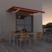 vidaXL Automatisk markis med vindsensor & LED 400x350 cm orange/brun