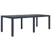 vidaXL Trädgårdsbord 220x90x72 cm konstrotting antracit