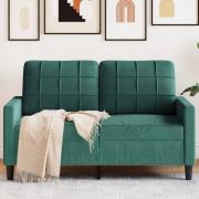 vidaXL Soffa 2-sits mörkgrön 120 cm sammet
