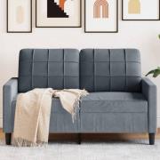 vidaXL 2-sitssoffa mörkgrå 120 cm sammet