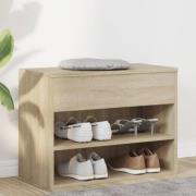 vidaXL Skobänk sonoma-ek 60x30x45 cm konstruerat trä