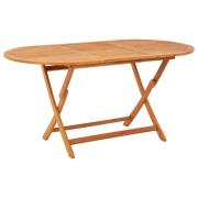 vidaXL Hopfällbart trädgårdsbord 160x85x75 cm massivt eukalyptusträ
