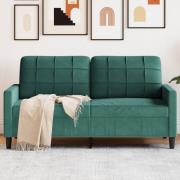 vidaXL Soffa 2-sits mörkgrön 140 cm sammet
