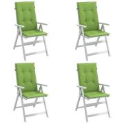 vidaXL Stolsdynor högt ryggstöd 4 st melerad grön 120x50x4 cm tyg