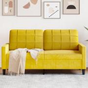 vidaXL 2-sitssoffa gul 140 cm sammet
