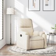 vidaXL Reclinerfåtölj beige mikrofibertyg