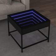 vidaXL Soffbord med Infinity LEDs svart 50x50x41 cm