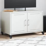 vidaXL Tv-bänk vit 68x39x43,5 cm stål