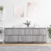 vidaXL Skänkar 3 st grå sonoma konstruerat trä