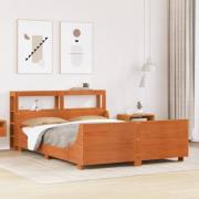 vidaXL Sängram utan madrass vaxbrun 120x200 cm massiv furu