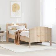 vidaXL Sängram utan madrass 75x190 cm massiv furu