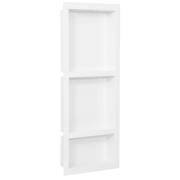 vidaXL Infälld duschhylla niche 3 hyllor matt vit 41x99x9 cm