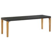vidaXL Trädgårdsbänk 80 cm konstrotting svart