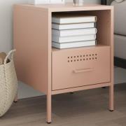 vidaXL Sängskåp rosa 36x39x50,5 cm stål