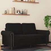 vidaXL 2-sitssoffa ljusgrå Svart 120 cm sammet