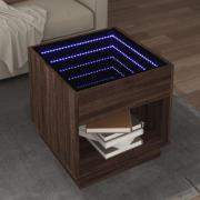 vidaXL Soffbord med Infinity LEDs brun ek 50x50x50 cm