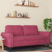 vidaXL 2-sitssoffa vinröd 140 cm sammet