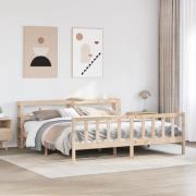 vidaXL Sängram utan madrass 180x200 cm massiv furu