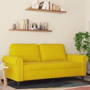 vidaXL 2-sitssoffa gul 140 cm sammet