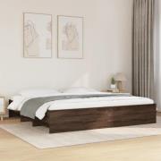 vidaXL Sängram utan madrass brun ek 180x200cm konstruerat trä