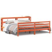 vidaXL Sängram utan madrass vaxbrun 180x200 cm massiv furu