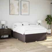 vidaXL Sängram utan madrass mörkbrun 140x200 cm tyg
