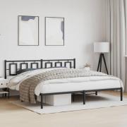 vidaXL Sängram med huvudgavel metall svart 193x203 cm