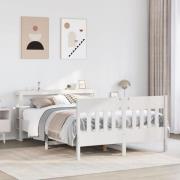 vidaXL Sängram utan madrass vit 150x200 cm massiv furu