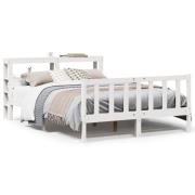 vidaXL Sängram utan madrass vit 150x200 cm massiv furu