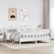 vidaXL Sängram utan madrass vit 180x200 cm massiv furu