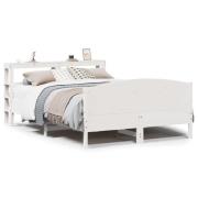 vidaXL Sängram utan madrass vit 135x190 cm massiv furu