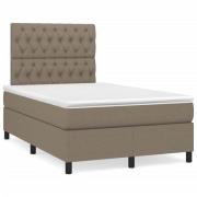 vidaXL Ramsäng med madrass taupe 120x190 cm tyg
