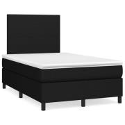 vidaXL Ramsäng med madrass svart 120x190 cm tyg