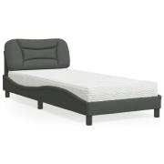 vidaXL Säng med madrass mörkgrå 90x190 cm tyg
