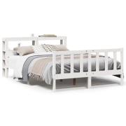 vidaXL Sängram utan madrass vit 160x200 cm massiv furu